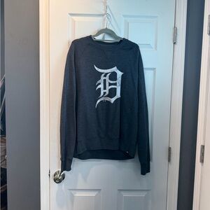 Detroit Tigers 47 Brand Dark Gray Crewneck Sweater with White Logo